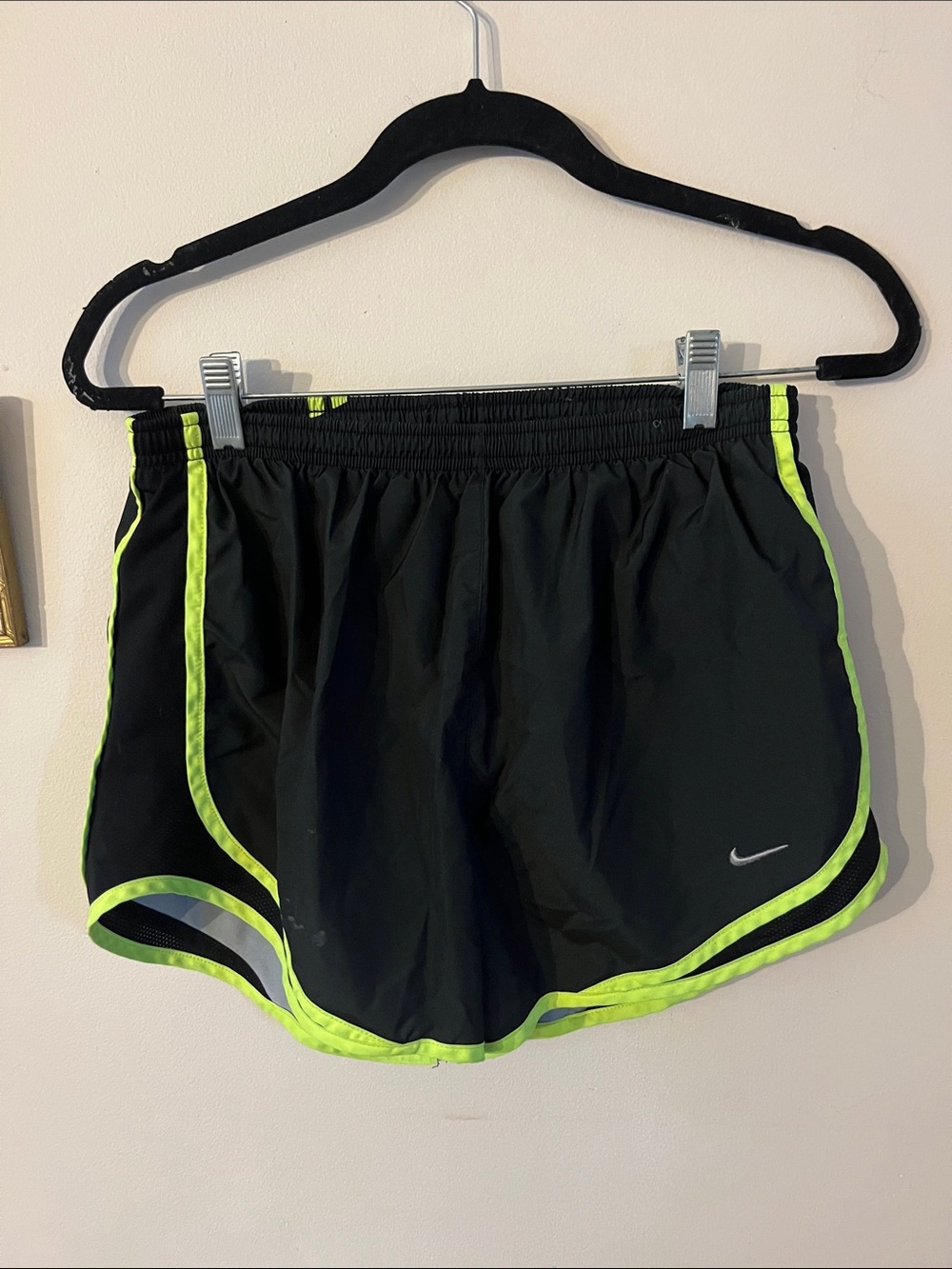 Nike Black Shorts with Neon Yellow Trim